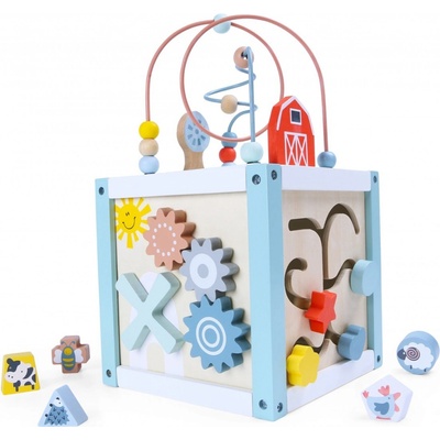 Ecotoys vzdelávacia kocka Sorter modrá