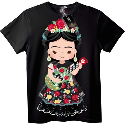 NOONEBRAND Тениска Момиче с китара - 3XL, Black