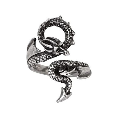 Alchemy Gothic Prsteň v objatí draka R245