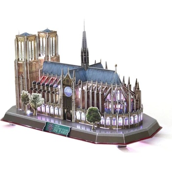 CubicFun 3D Пъзел Cubic Fun от 149 части и LED светлини - Notre Dame de Paris (L173h)