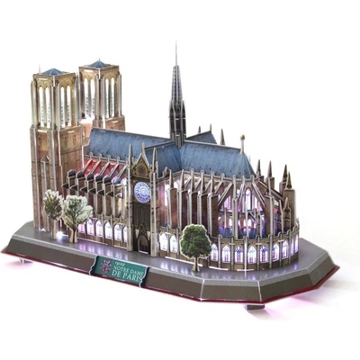 CubicFun 3D Пъзел Cubic Fun от 149 части и LED светлини - Notre Dame de Paris (L173h)