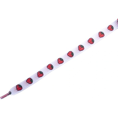 Tobby strawberry / Детски плоски еластични връзки за обувки - бели 95 см (040635)