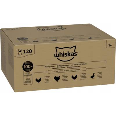 Whiskas Poultry Feast 120 x Mokré krmivo pre dospelé mačky v želé 85 g