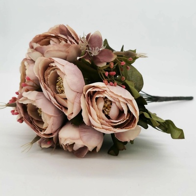 Umělá kytice ranunculus (pryskyřník) v podzimních barvách – 40 cm - světlá fialová - L0080