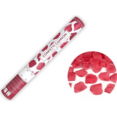 PartyDeco Vystreľovacie konfety Lupene tmavo červené 40 cm