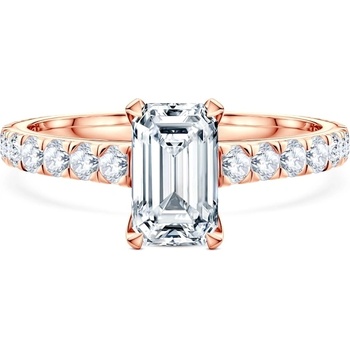 SAVICKI Годежен пръстен Share Your Love: розово злато, лабораторни диаманти с шлифовка "смарагд