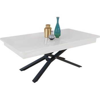 IVM BG Разтегателна маса Мегара с повдигащ механизъм - бял гланц