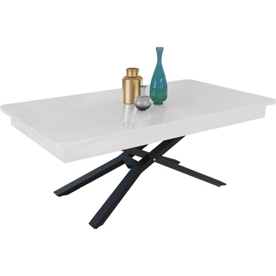 IVM BG Разтегателна маса Мегара с повдигащ механизъм - бял гланц