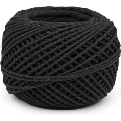 Bavlněná příze macrame / háčkovací 40 g rozčesávací Varianta: 17 (1) černá, Balení: 1 ks 49480/120302/229859