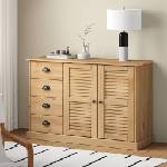 vidaXL Сайдборд с чекмеджета VIGO, 113x40x75 см, бор масив (353187)