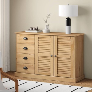 vidaXL Сайдборд с чекмеджета VIGO, 113x40x75 см, бор масив (353187)