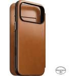 Nomad Модерен кожен калъф тип фолио, седловокафяв (Horween) - iPhone 18 Pro Max/17 Pro Max