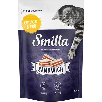 Smilla Sandwich Snack kuracie mäso a treska 3 x 100 g