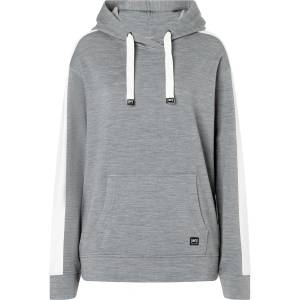 super. natural Дамски вълнен пуловер super. natural Women's Colorado Hoodie - Cashmere Grey Melange / Fresh White (105-6256-0213)