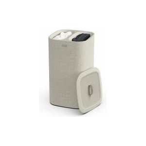 Joseph Joseph Tota 60 Liter Laundry Sorting Basket with Lid, 2 Removable Laundry Bags with Handles, Ecru Beige - 50019