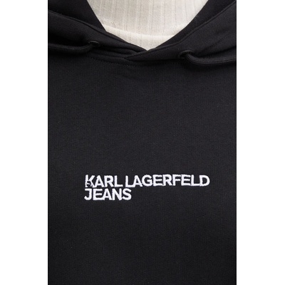 Karl Lagerfeld Jeans Суичър Karl Lagerfeld Jeans в черно с качулка с принт 246J1802 (246J1802)