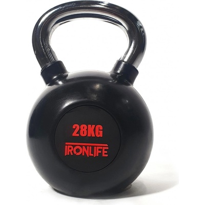 IRONLIFE pogumovaný Kettlebell 28 kg