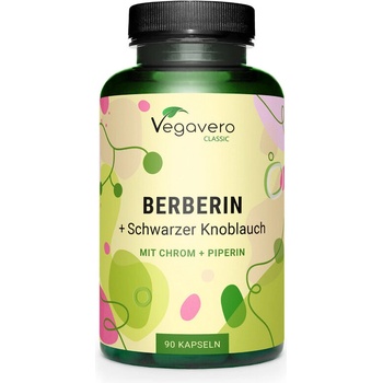Vegavero Берберин + Черен чесън, пиперин и хром 90 капсули | Vegavero (VV-VITA-230)