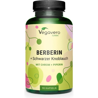 Vegavero Берберин + Черен чесън, пиперин и хром 90 капсули | Vegavero (VV-VITA-230)