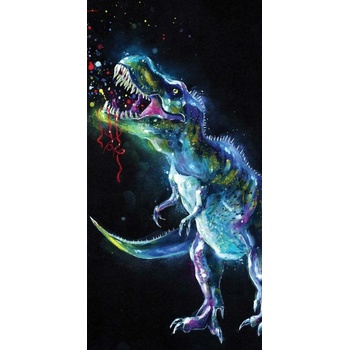 JERRY FABRICS Osuška Dinosaur Black 70x140 cm