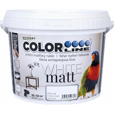 KITTFORT COLORLINE Barva na stěnu, bílá, matná, 4 kg