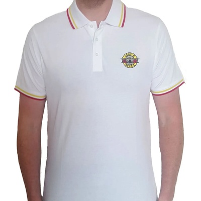 ROCK OFF Мъжка тениска Guns N' Roses - Classic Logo - БЯЛ поло - ROCK OFF - GNRPS01MW