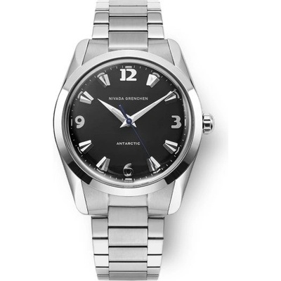 Nivada Grenchen Antarctic 35 mm Black White Luminova Bracelet Flat Link