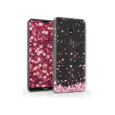 kwmobile Прозрачен калъф с дизайн черешов цвят за Xiaomi Redmi 8A - розов