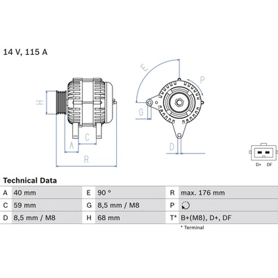 Alternátor BOSCH 0 986 040 270 (0986040270)