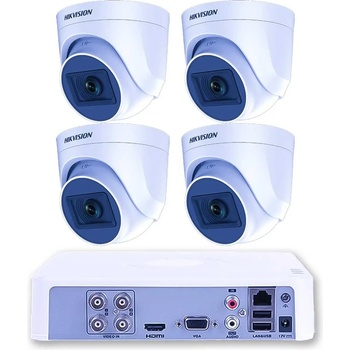 HIKVISION Готов Комплект 4 Камери Hikvision 5MP 20m IR Turret с 1TB Диск (ZK42320E)