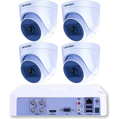 HIKVISION Готов Комплект 4 Камери Hikvision 5MP 20m IR Turret с 1TB Диск (ZK42320E)