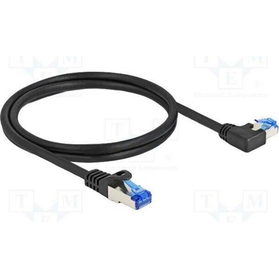 Delock 80218 Síťový rozhraní RJ45 Cat.6A, S/FTP, přímý / levý pravoúhlý, 1m, černý