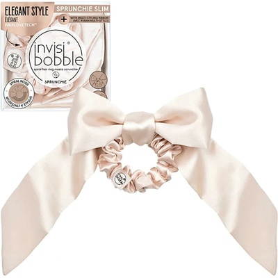 Ozdobná špirálová gumička s mašľou Invsibobble Scrunchie Slim Ballerina Bow - ružová (IB-SPSL-HP10003) - Invisibobble