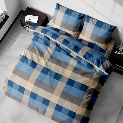 Gipetex Natural Dream flanel obliečky Scotland Blue 140x200 70x90