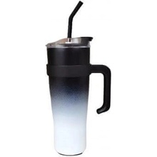 Pronett XJ5556 Termohrnek s uchem a brčkem nerez 1200 ml ombre černý