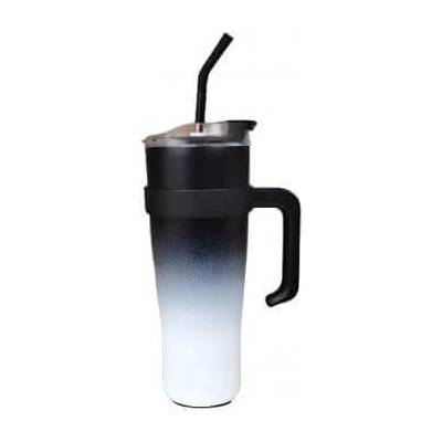 Pronett XJ5556 Termohrnek s uchem a brčkem nerez 1200 ml ombre černý