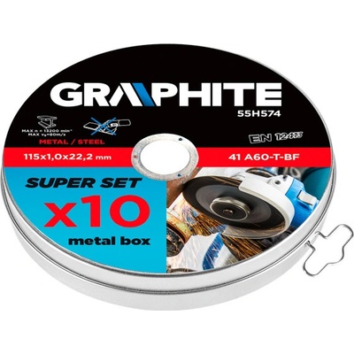Graphite kotouč řezný 115 x 1.0 x 22.2 mm 41 A60-T-BF 10 ks. – Zboží Mobilmania