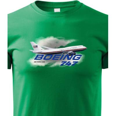 Dětské tričko Boeing 747 Air Force One ZelenáCanvas Dětské tričko Bezvatriko.cz 3229