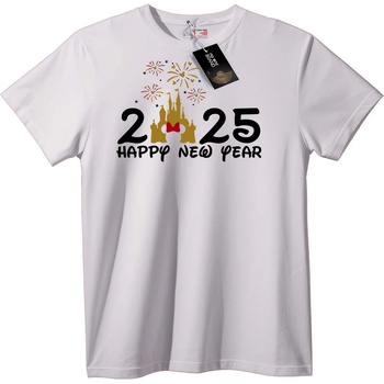NOONEBRAND Тениска Замък Нова Година 2025 - L, White