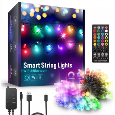 Blueroad BOT Venkovní/vnitřní chytrý LED řetěz na párty a Vánoce 10 metrů Tuya RGB