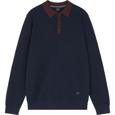 PS Paul Smith Блуза с яка PS Paul Smith Men's Knitted Long Sleeve Polo Shirt - Blue 49