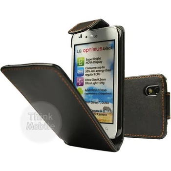 Image 1 of LG Optimus Black P970 Flip Калъф Черен + Протектор