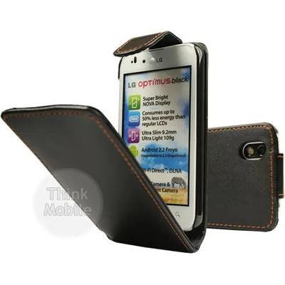 LG Optimus Black P970 Flip Калъф Черен + Протектор