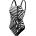Speedo Бански костюм Speedo Women's Square Neck Swimsuit - Black / White