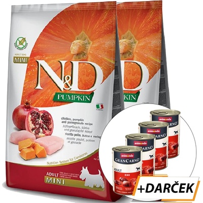 N&D Grain Free Pumpkin Adult mini Chicken & Pomegranate 2 x 7 kg