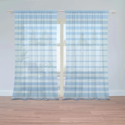 Sablio Záclony Světle modré pruhy: 2ks 150x250cm