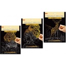 Škrabací obrázok zlatý A4 23x32cm 3 druhy