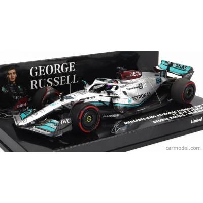 Minichamps Mercedes gp F1 W13e Team Mercedesamg Petronas F1 N 63 4. Bahrain Gp 2022 George Russel Strieborná zelená 1:43