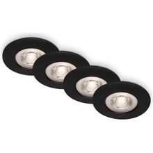 Brilo Vestavné LED svítidlo Kulana, stmív., 4,9 W, matné černé, 4 ks, 9 x 2,5 cm