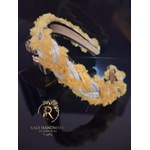 Radi handmade Диадема сиво трико и жълти акценти (1038)